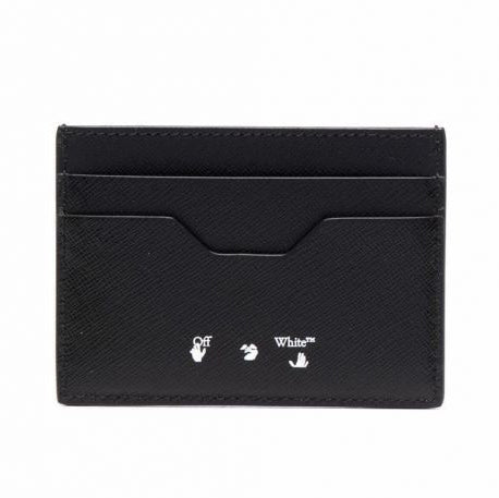 Off-White Binder Diag Saff Card Case Holder Black & White