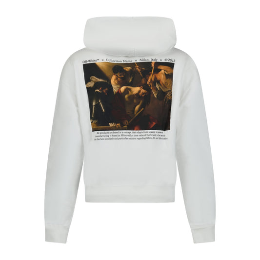 Off-White Caravaggio Logo Hooded Sweatshirt White