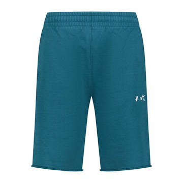 Off-White Cotton Sweat Shorts Duck Green