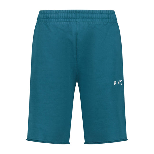 Off-White Cotton Sweat Shorts Duck Green