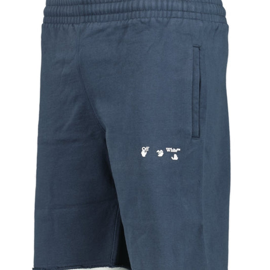Off-White Cotton Sweat Shorts Navy