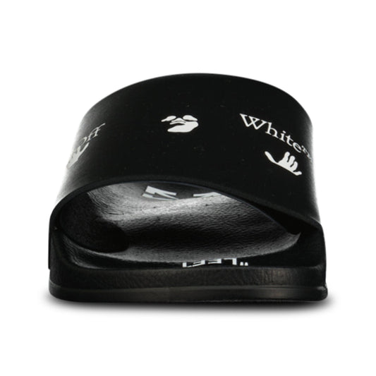 Off-White White Drowning Man Sliders Black