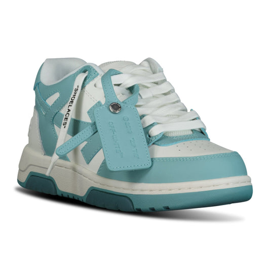 Off-White Out Of Office Calf Leather Trainer White & Celadon Blue