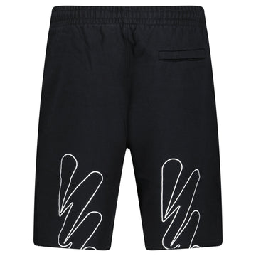 Off-White Wave Cotton Sweat Shorts Black