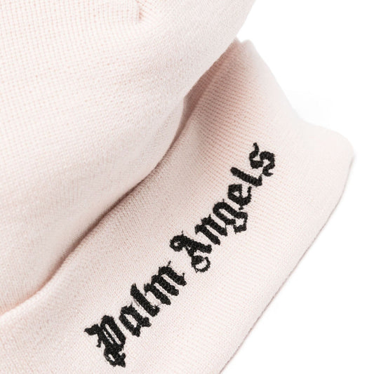 Palm Angels Logo Embroidery Beanie Pink & Black
