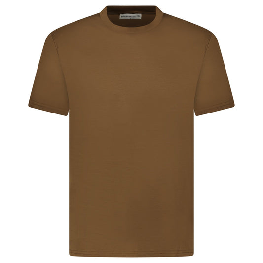 Plain Label Mercerized Cotton T-Shirt Brown