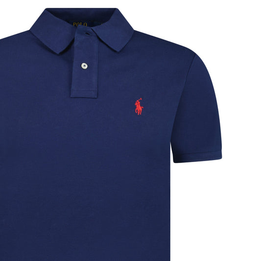 Polo Ralph Lauren Mesh Slim Fit Polo Shirt in Navy