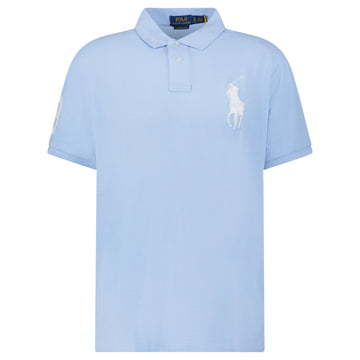 Polo Ralph Lauren Big Pony Mesh Custom Slim Fit Polo Shirt in Light Blue