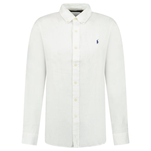 Polo Ralph Lauren Custom Fit Linen Shirt in Ceramic White
