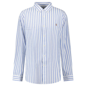 Polo Ralph Lauren Custom Fit Stripe Oxford Shirt in Blue/White