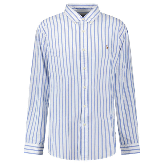 Polo Ralph Lauren Custom Fit Stripe Oxford Shirt in Blue/White