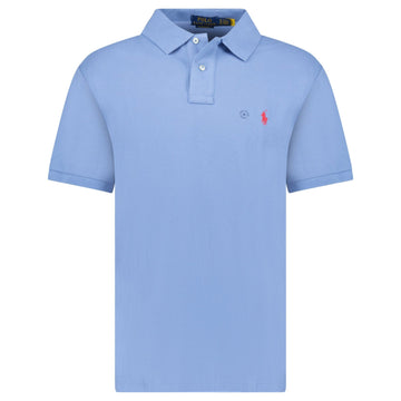 Polo Ralph Lauren Custom Slim Fit Mesh Polo Shirt in Campus Blue