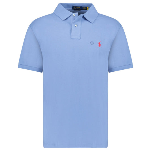 Polo Ralph Lauren Custom Slim Fit Mesh Polo Shirt in Campus Blue