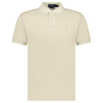 Polo Ralph Lauren Custom Slim Fit Mesh Polo Shirt in Natural