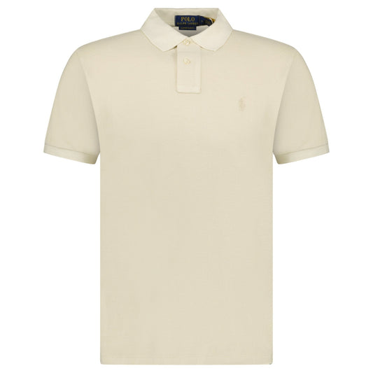 Polo Ralph Lauren Custom Slim Fit Mesh Polo Shirt in Natural