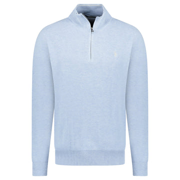 Polo Ralph Lauren Knit Quarter Zip Jumper in Blue Hyacinth