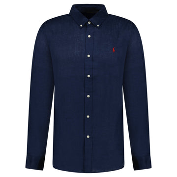 Polo Ralph Lauren Slim Fit Linen Shirt in Newport Navy