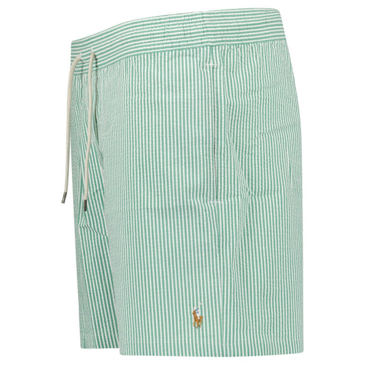 Polo Ralph Lauren Traveler Classic Swim Trunk in Raft Green Seersucker