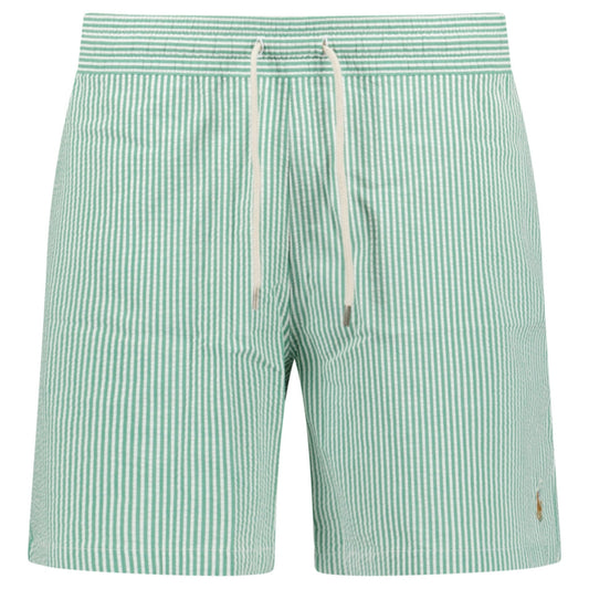 Polo Ralph Lauren Traveler Classic Swim Trunk in Raft Green Seersucker
