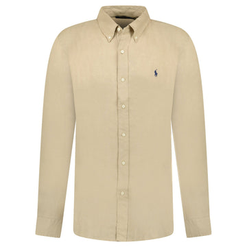Polo Ralph Lauren Custom Fit Long Sleeve Sport Shirt Costal Beige