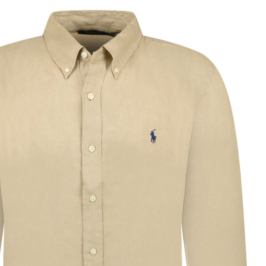 Polo Ralph Lauren Custom Fit Long Sleeve Sport Shirt Costal Beige