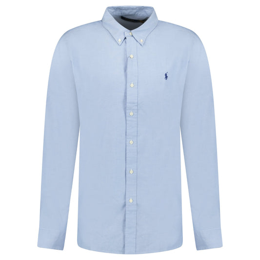 Polo Ralph Lauren Custom Fit Stretch Long Sleeve Sport Shirt in Blue
