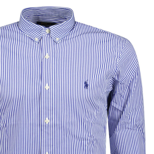 Polo Ralph Lauren Slim Fit Stripe Stretch Oxford Shirt Blue & White