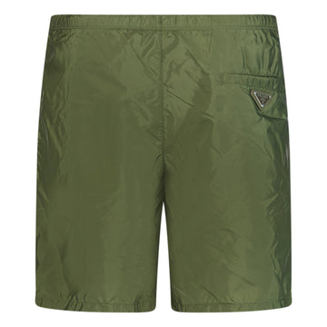 Prada Metal Logo Swim Shorts Khaki
