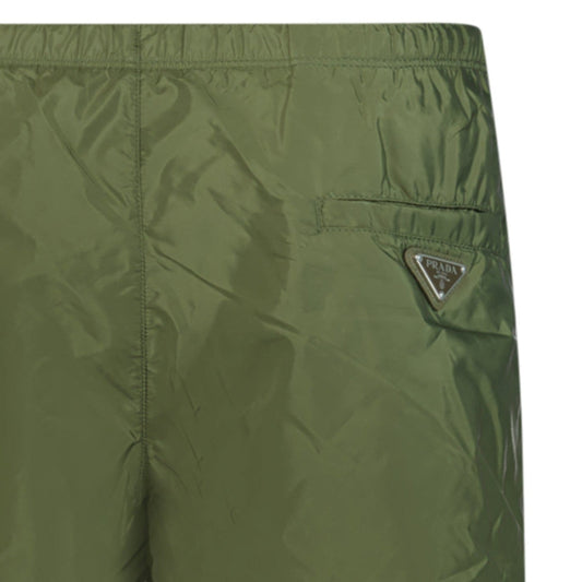 Prada Metal Logo Swim Shorts Khaki