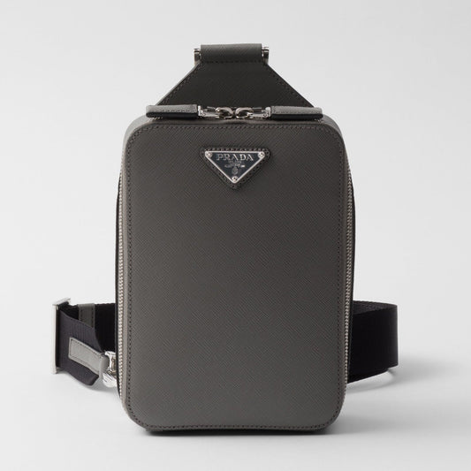 Prada Brique Cross-Body Bag in Marble Grey