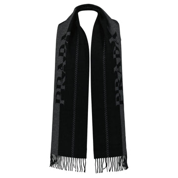 Prada Wool Scarf in Slate Grey/Black