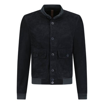 Ruffo Button-Up Suede Jacket Black