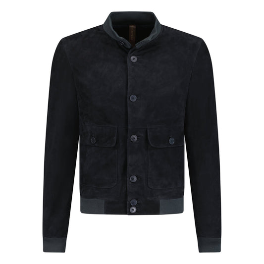 Ruffo Button-Up Suede Jacket Black