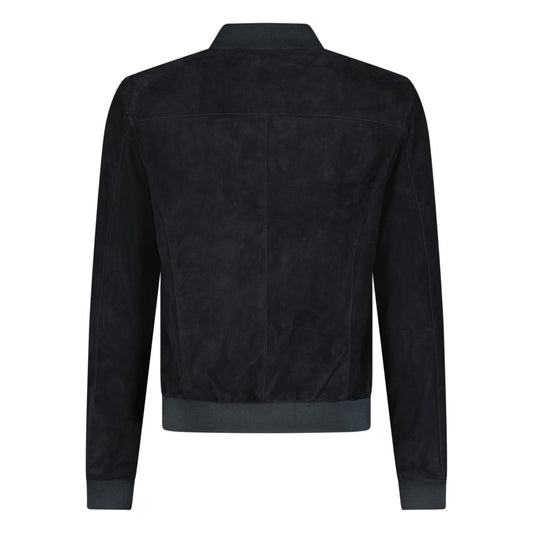 Ruffo Button-Up Suede Jacket Black