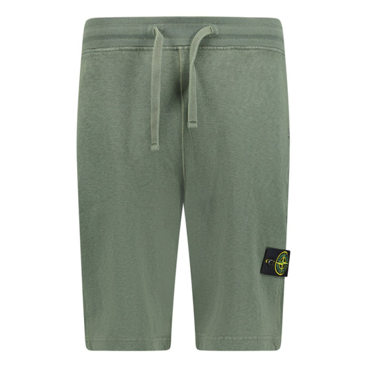 Stone Island Badge Bermuda Sweat Shorts Musk Green