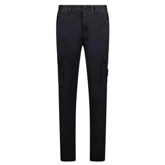 Stone Island Badge Cotton Cargo Trousers Black