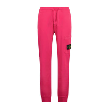 Stone Island Badge Cotton Sweatpants Pink