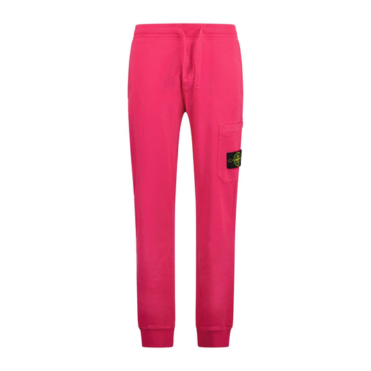 Stone Island Badge Cotton Sweatpants Pink