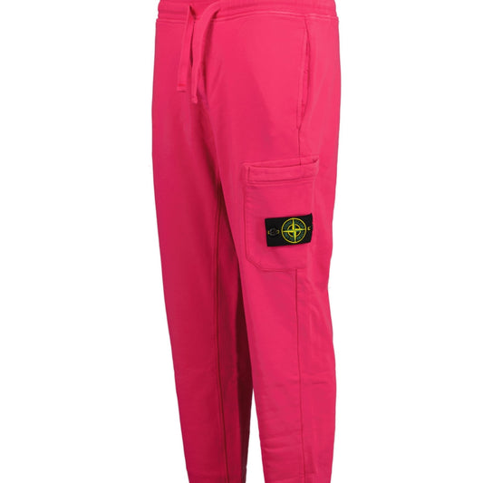 Stone Island Badge Cotton Sweatpants Pink