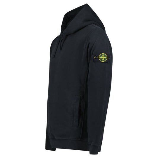 Stone Island Brushed Organic Cotton Hoodie Black
