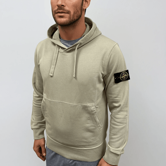Stone Island Brushed Organic Cotton Hoodie Desert