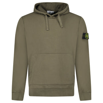 Stone Island Brushed Organic Cotton Hoodie Military Green