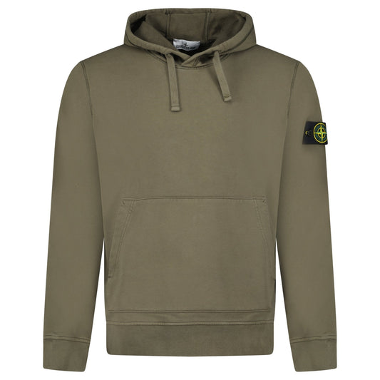 Stone Island Brushed Organic Cotton Hoodie Military Green