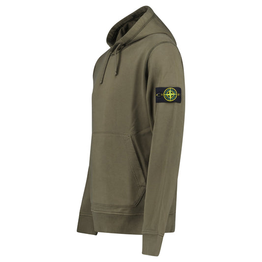 Stone Island Brushed Organic Cotton Hoodie Military Green