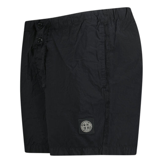 Stone Island Compass Button Chrome Swim Shorts Black