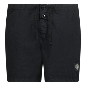 Stone Island Compass Button Chrome Swim Shorts Black