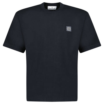 Stone Island Combed Organic Cotton Jersey T-Shirt in Black