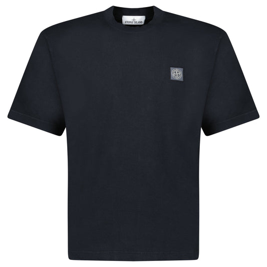 Stone Island Combed Organic Cotton Jersey T-Shirt in Black