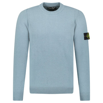 Stone Island Compass-Badge Knit Wool Jumper Green Grey