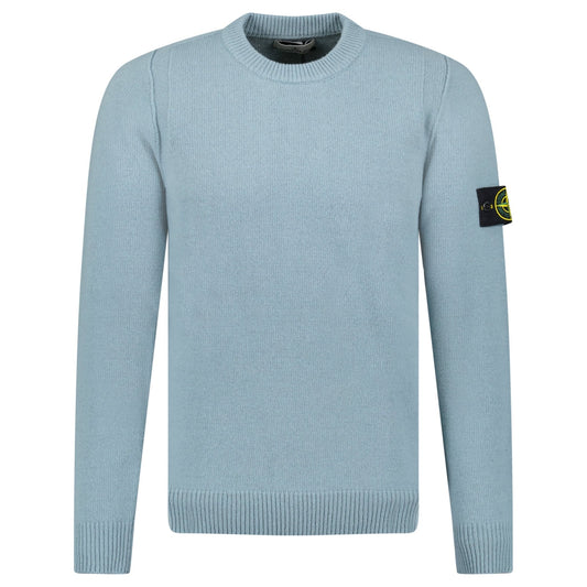 Stone Island Compass-Badge Knit Wool Jumper Green Grey